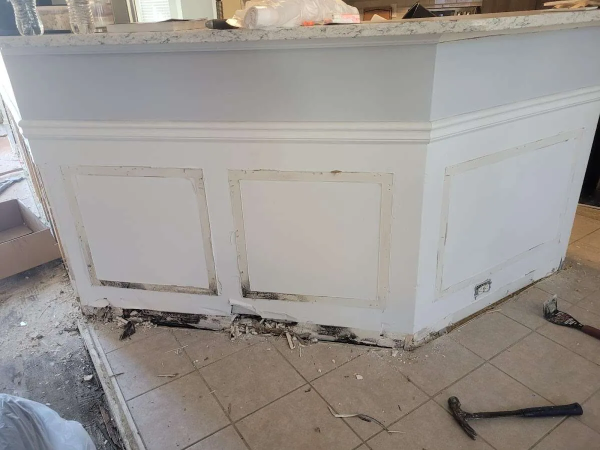 Water damage and mold on kitchen during Storm Damage Restoration in Gettysburg